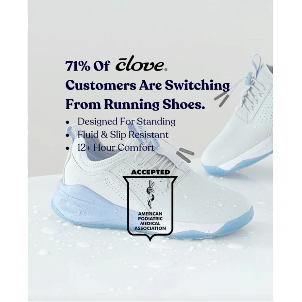 Clove Classic Nursing Shoes Gray Matter Men's 12 NWOB